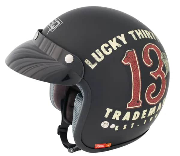 HELM VARESE LUCKY black/gold/red M