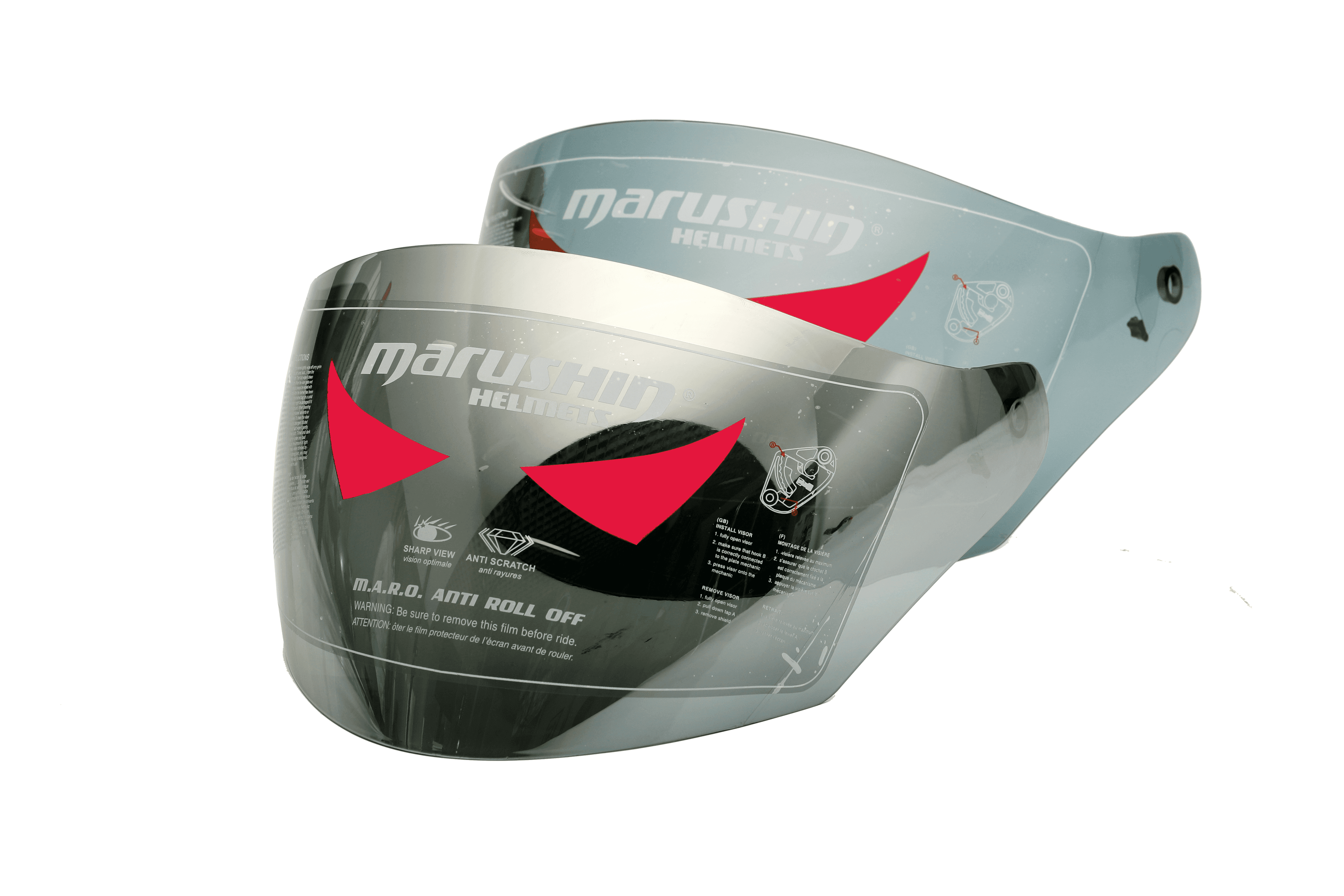 Marushin Visier M-610 Jet-Evo visor, spectra silver