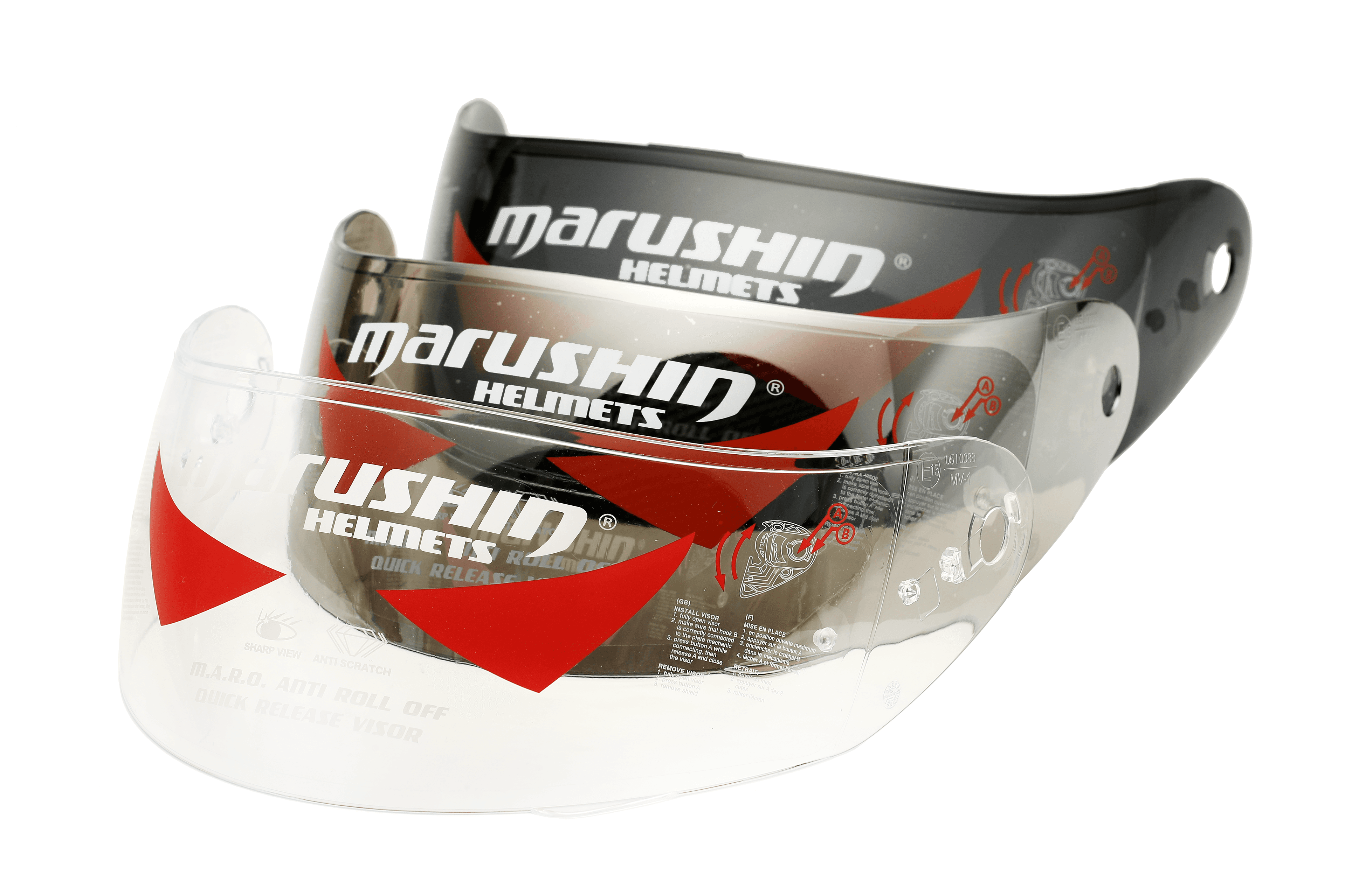 Marushin Visier 999RS, RS3, M-410 NX-Evo visor, dark smoke