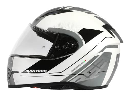 Marushin FullFace RS3, Techno white/grey XS