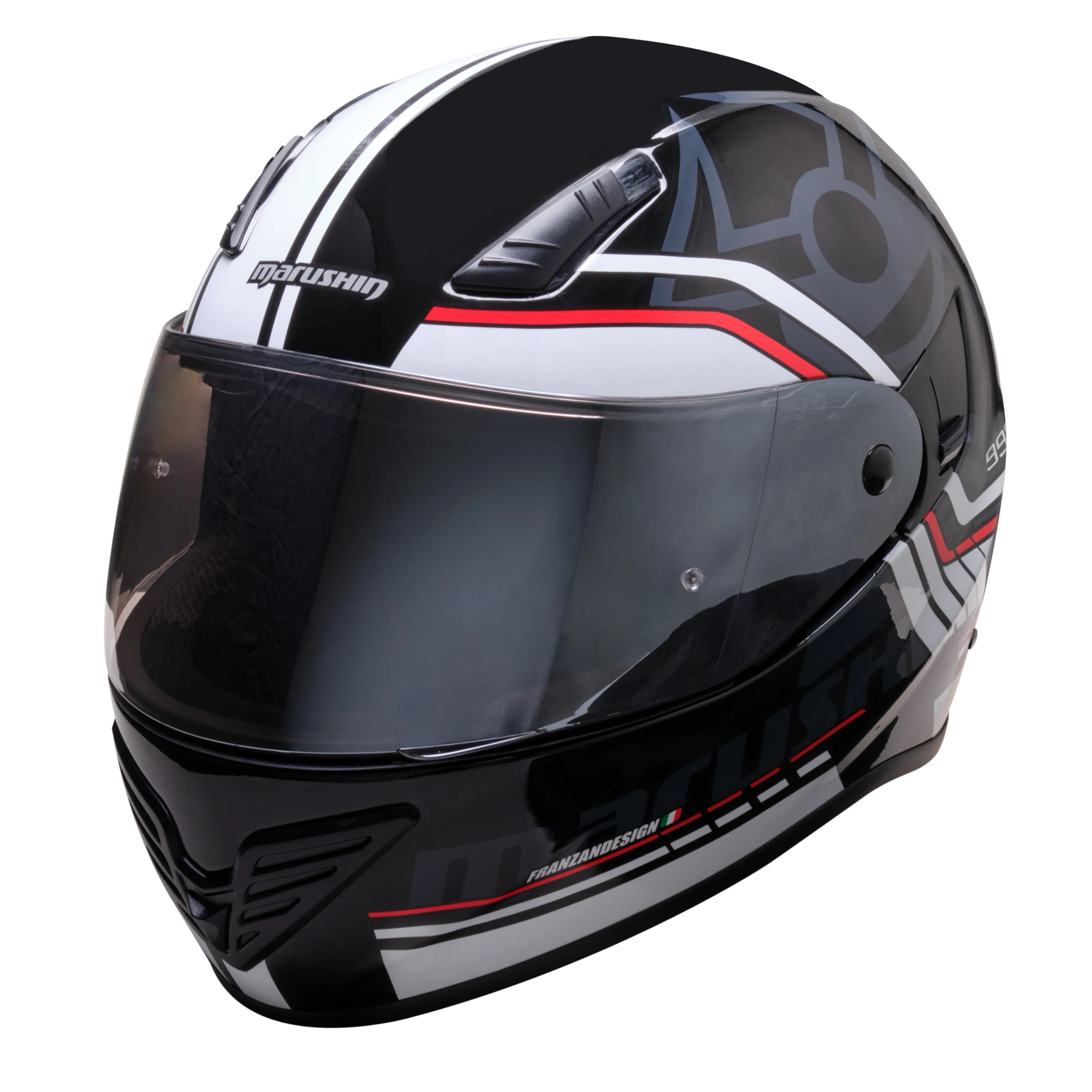 Marushin FullFace 999 RS Comfort, Laser white / red  XS
