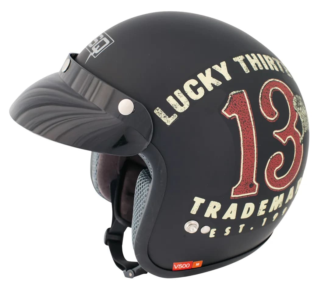 HELM VARESE LUCKY black/gold/red M