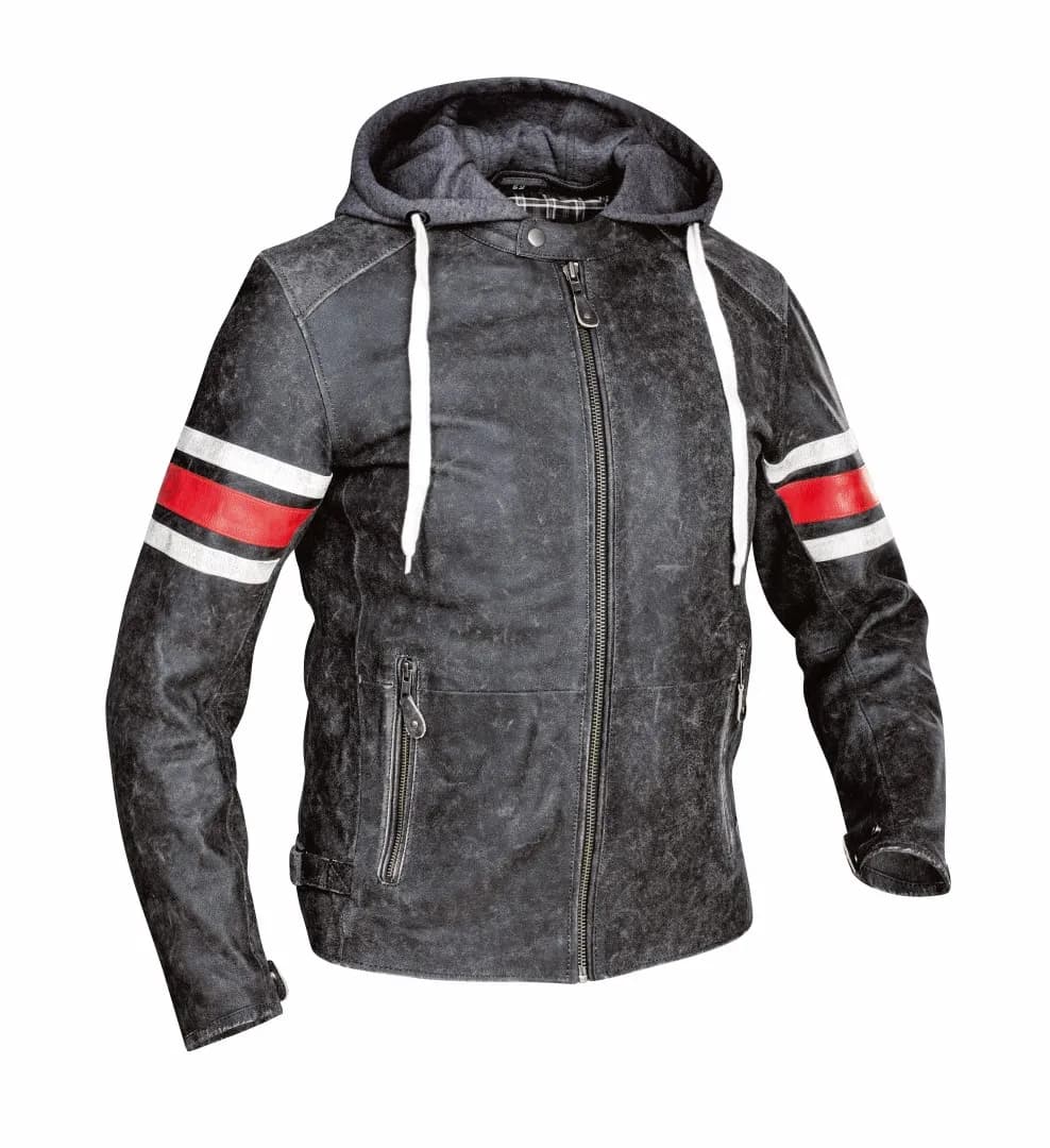 Jacke VINTAGE HOODYLEATHER used black/red 60